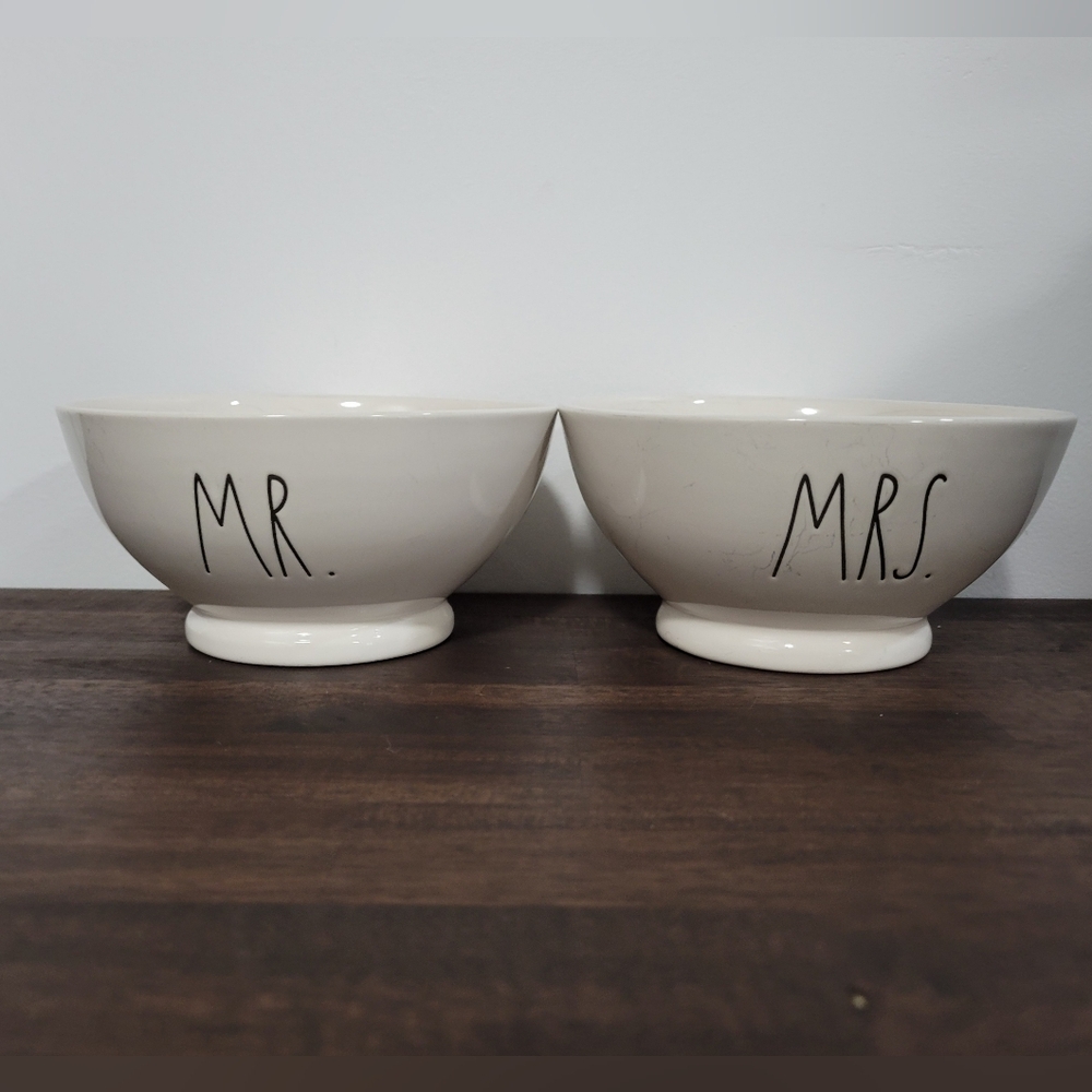 *USED* Rae Dunn Mr. and Mrs. Ceramic Bowls